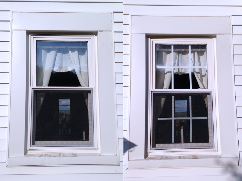 Window grids DIY infographic showing how add-on window grilles improve curb appeal without replacing windows.