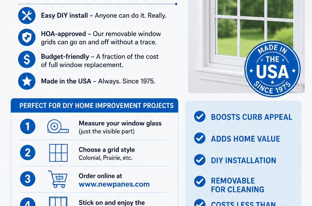 How DIY Stick-On Window Grids Improve the Look of Plain Windows